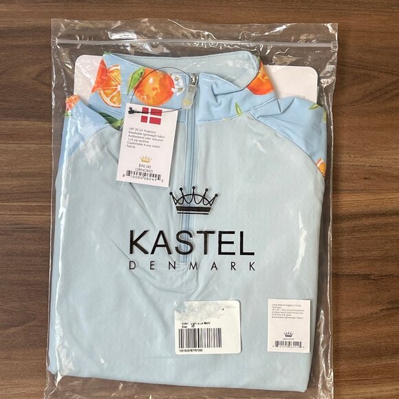 Kastel Denmark Women's Longsleeve Sun Shirt - Blue Orange Print - XS - Picture 4 of 4